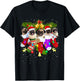 Santa Pugs in Christmas Socks Funny Xmas Dog Lover Pug Mom T-Shirt - T-Shirt | Black