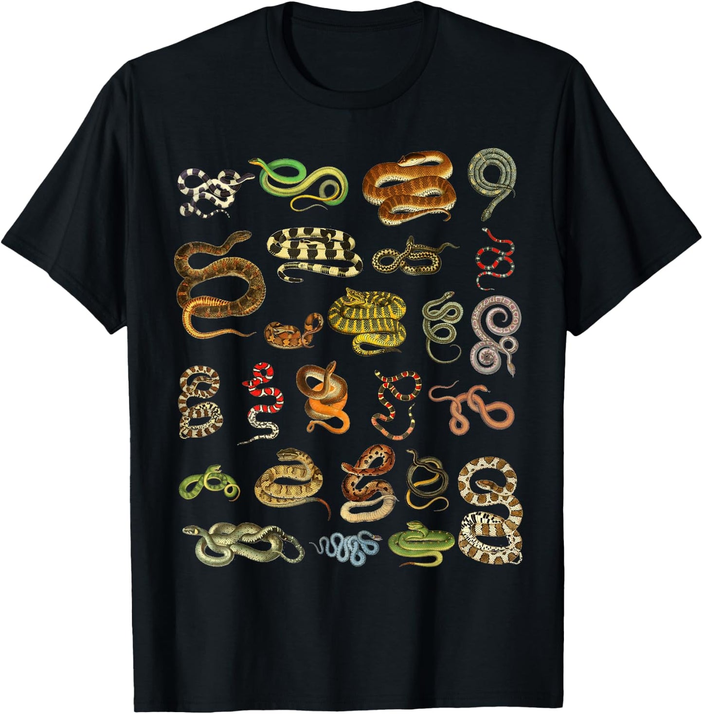 Types Of Snakes Educational Herpetologist Kids Boys Girls T-Shirt - T-Shirt | Black