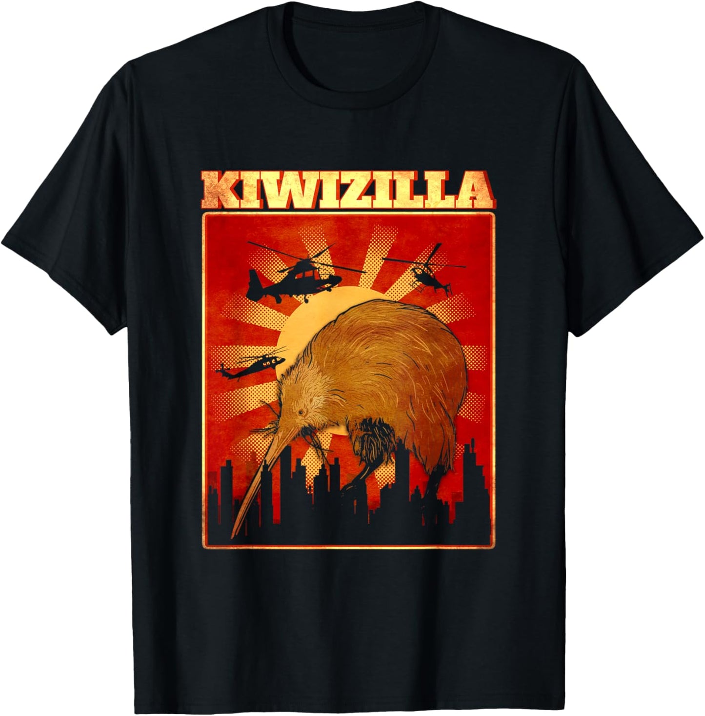 Kiwi Bird Bird Lover Kiwizilla T-Shirt - T-Shirt | Black