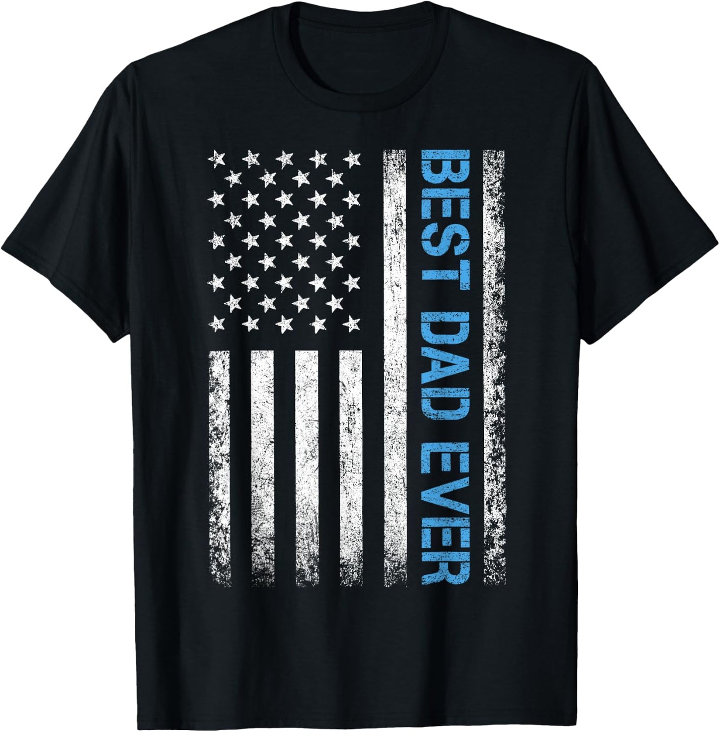 Best dad Ever US American Flag Gift Father's Day T-Shirt - T-Shirt | Black