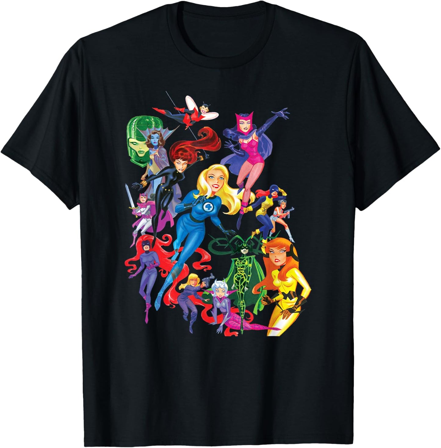 Women of Marvel Female Super Heroes T-Shirt - T-Shirt | Black