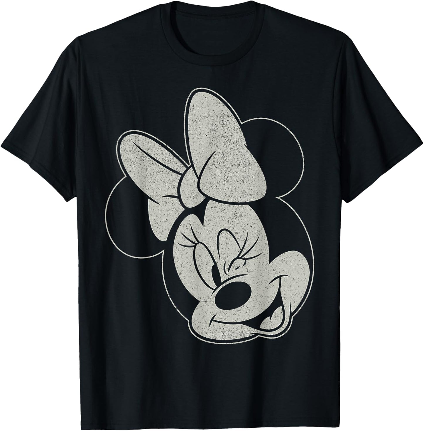 Disney Mickey And Friends Minnie Mouse Winking Portrait T-Shirt - T-Shirt | Black