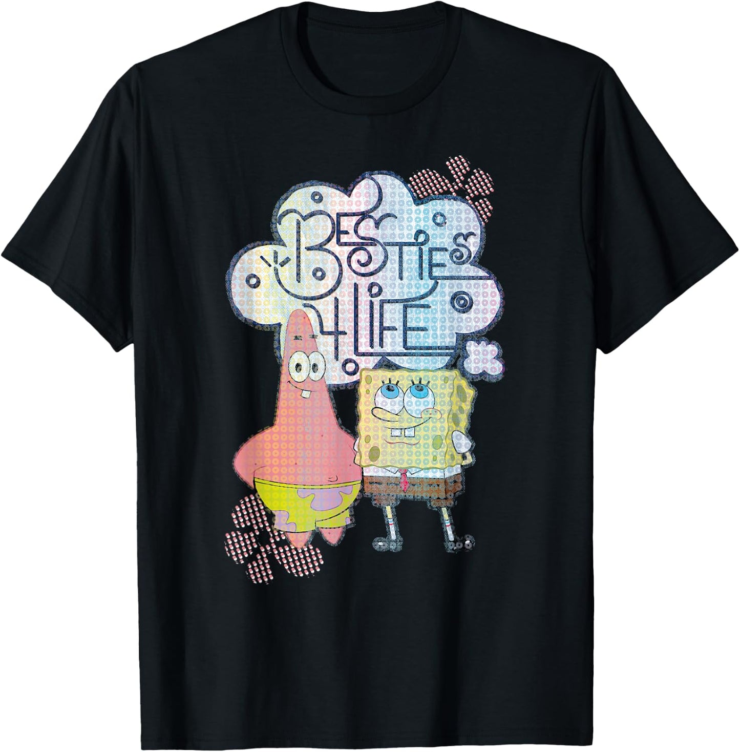 Spongebob And Patrick Bestie 4 Life T-Shirt - T-Shirt | Black