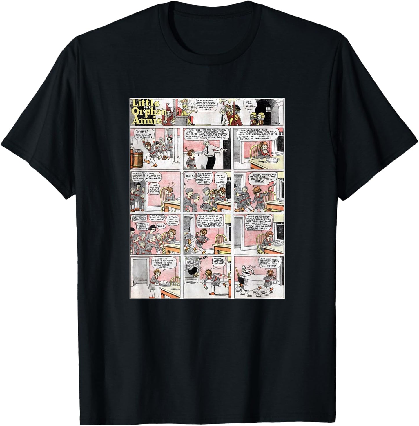 Little Orphan Annie - 1st Published Comic Strip T-Shirt - T-Shirt | Black