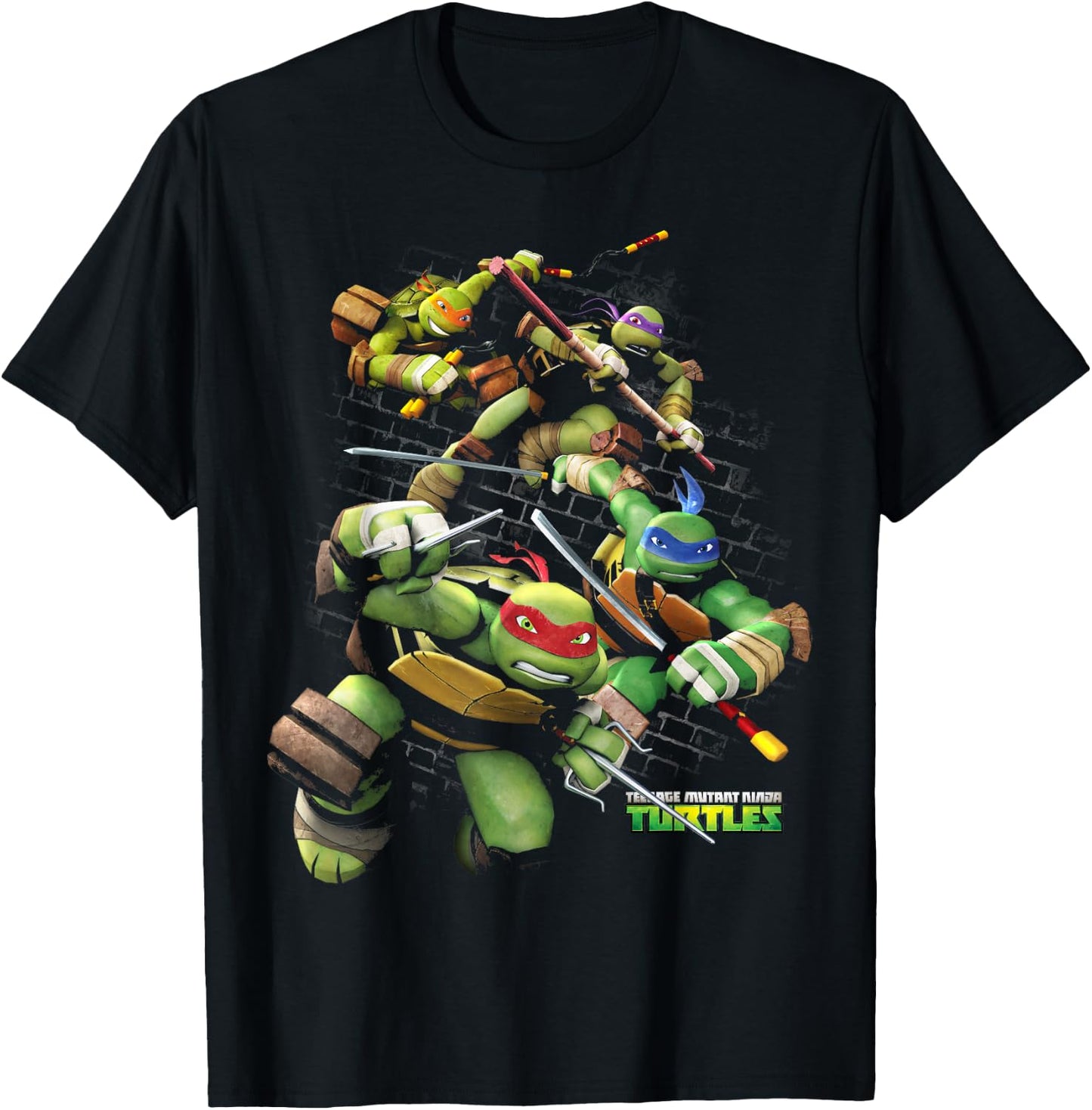 Teenage Mutant Ninja Turtles Action Through Bricks T-Shirt - T-Shirt | Black