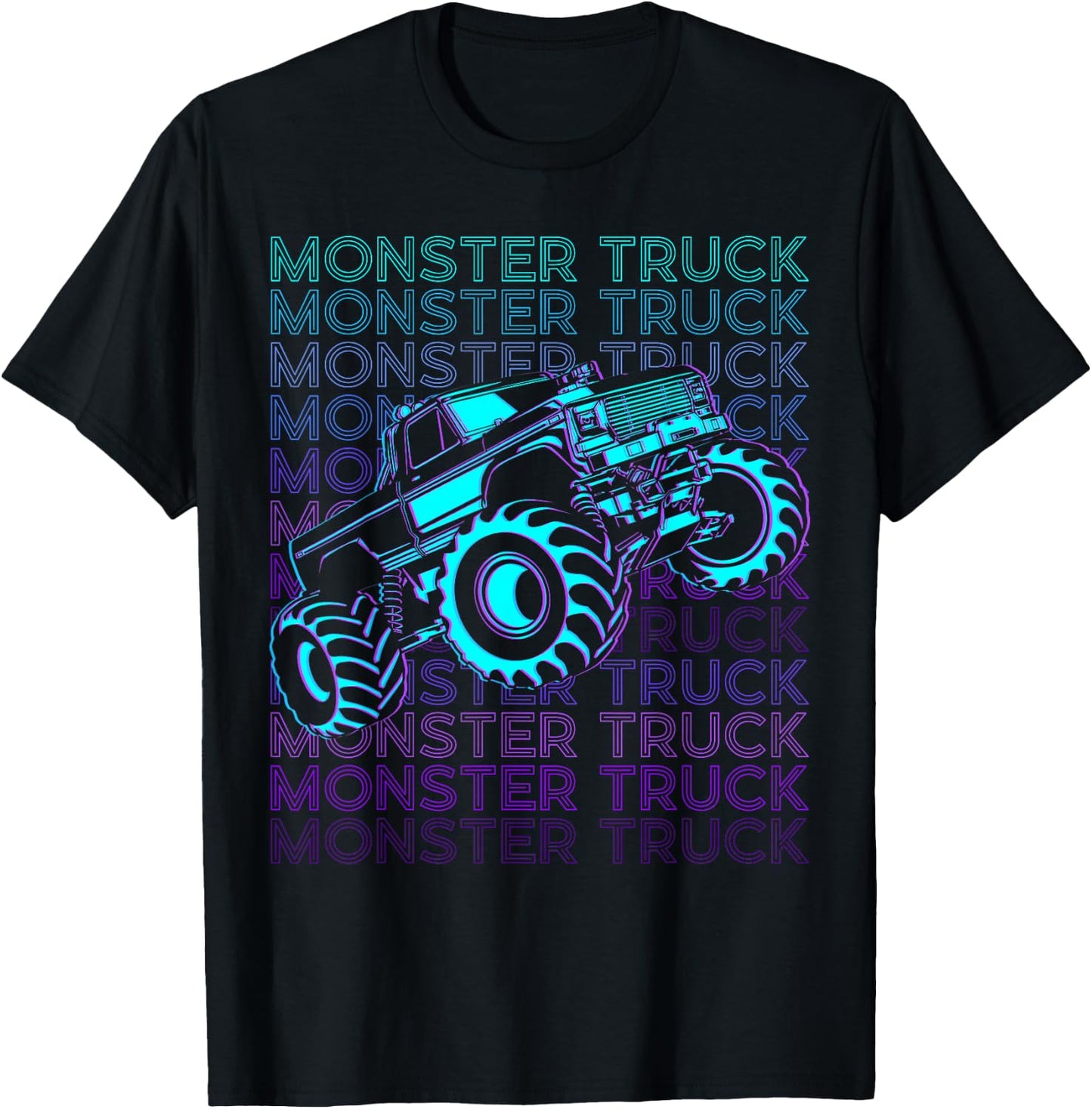 Monster Truck Retro T-Shirt - T-Shirt | Black