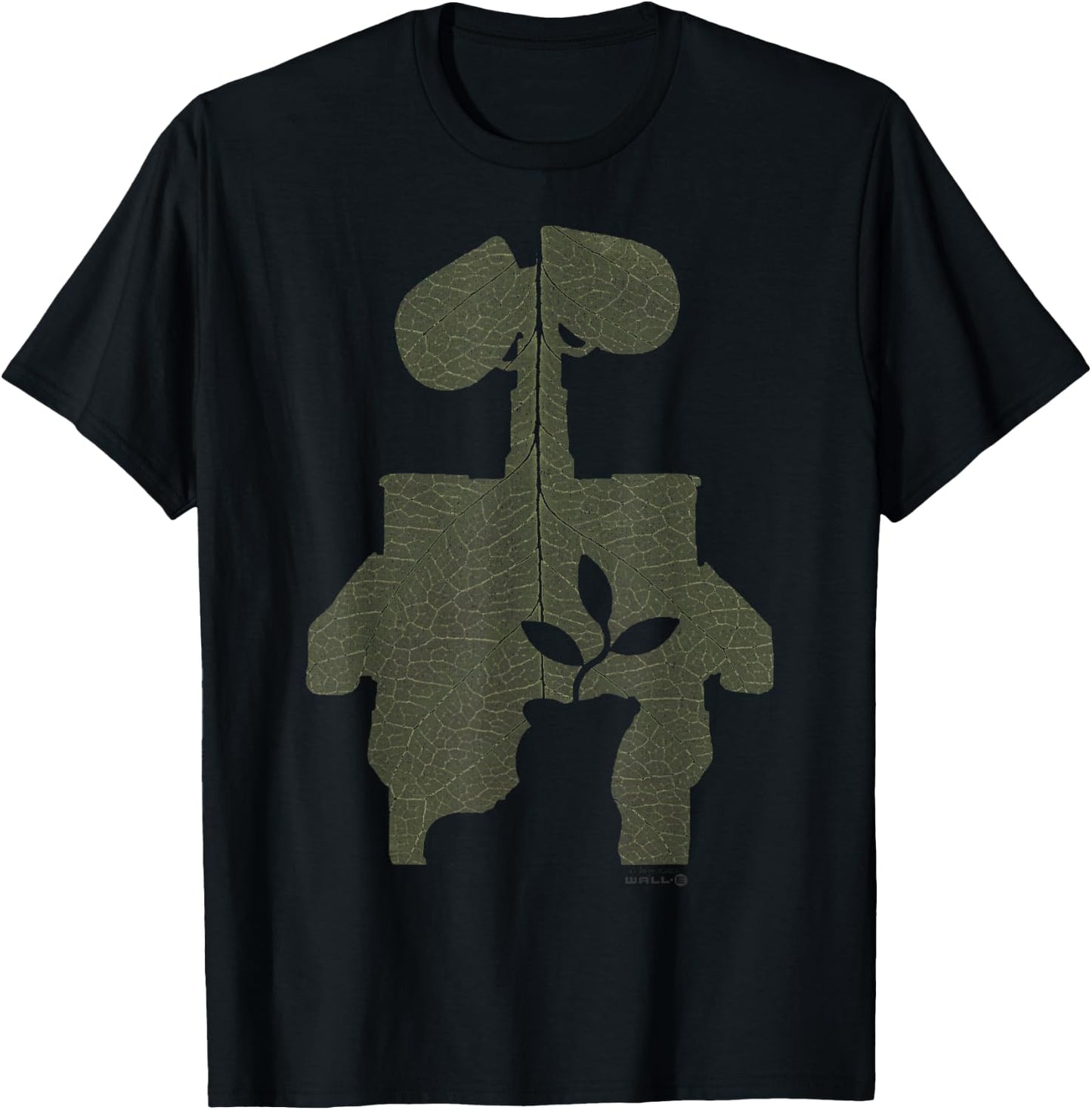 Disney Pixar Wall-E Leaf Silhouette Portrait T-Shirt - T-Shirt | Black