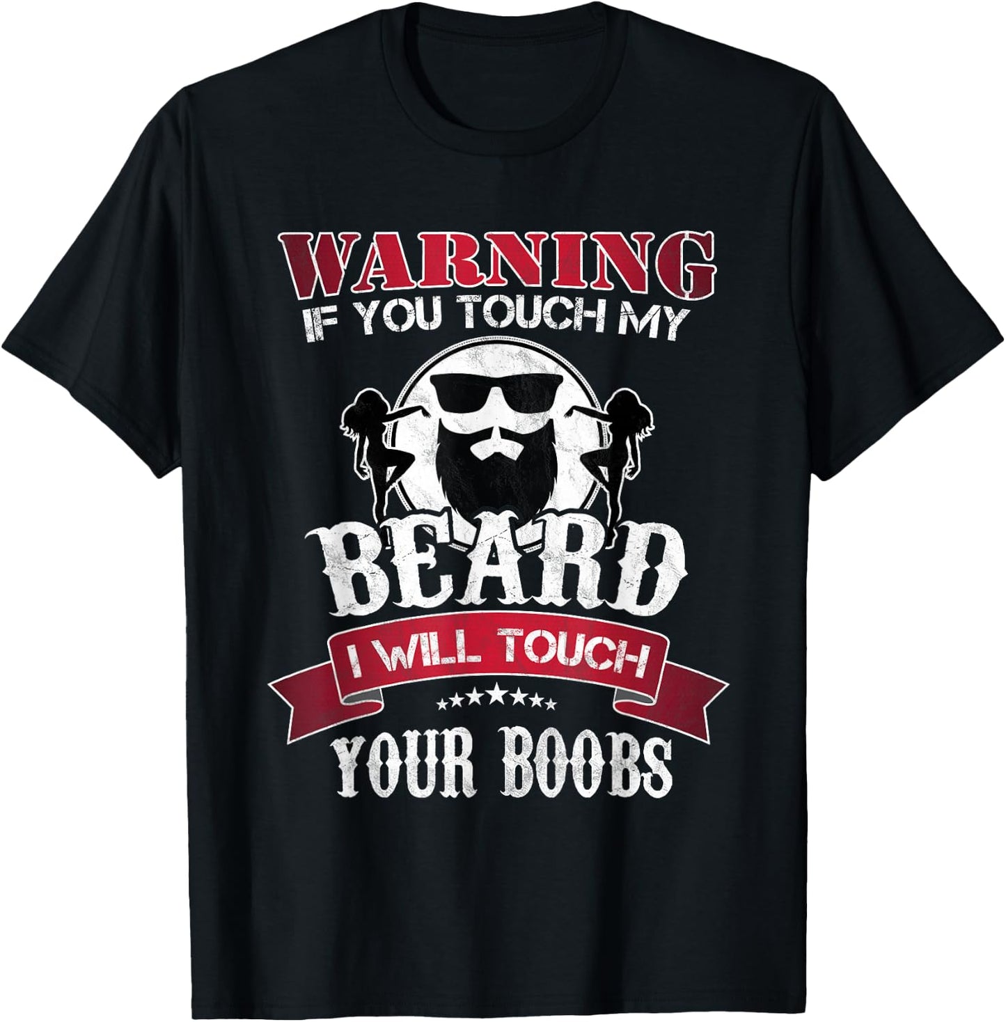 If You Touch My Beard I Will Touch Your Boobs Barber Beards T-Shirt - T-Shirt | Black
