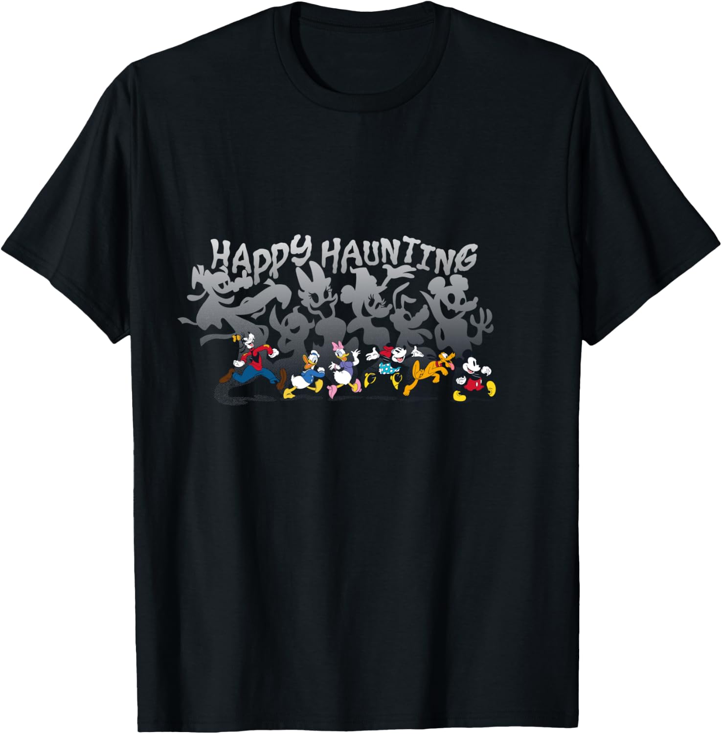 Disney Mickey and Friends Happy Haunting Halloween T-Shirt - T-Shirt | Black