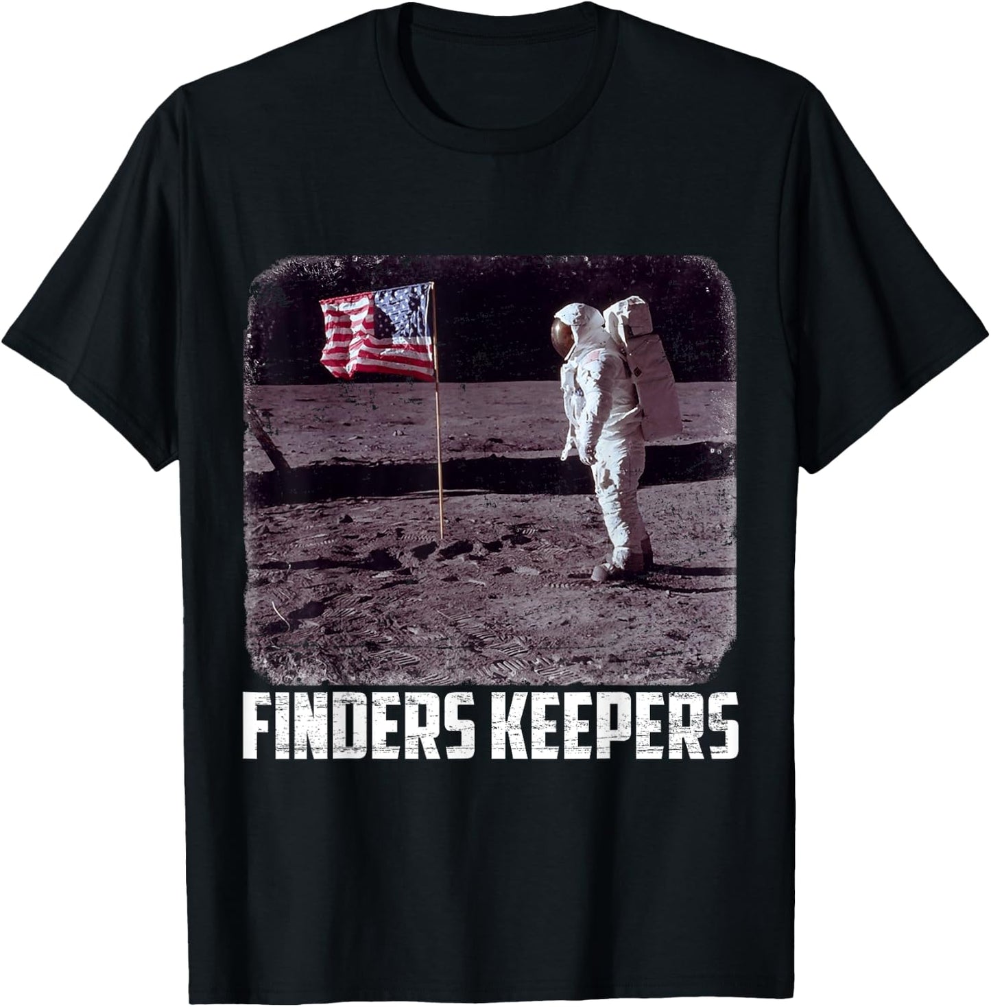Finders Keepers Moon Landing 50th Anniversary American T-Shirt - T-Shirt | Black