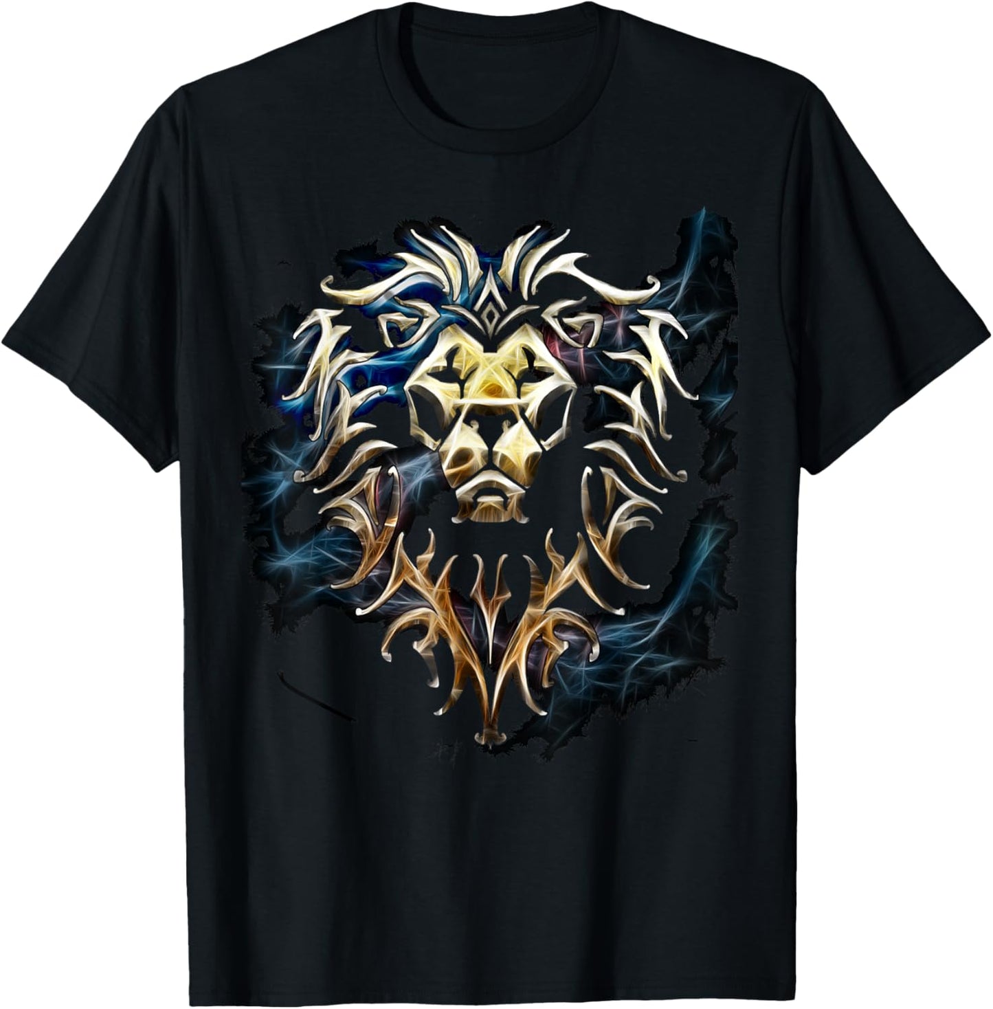 Warcraft Logo Alliance Saturated Majestic Fantasy Gamer T-Shirt - T-Shirt | Black
