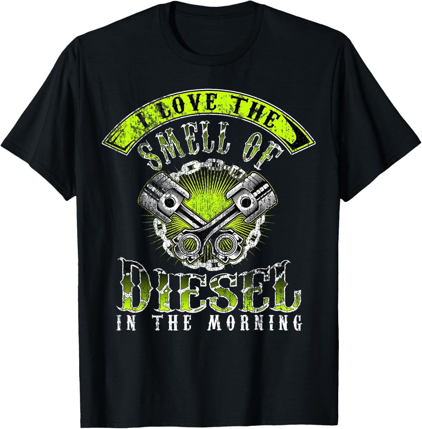 I Love The Smell Of Diesel In The Morning Cool Trucker T-Shirt - T-Shirt | Black