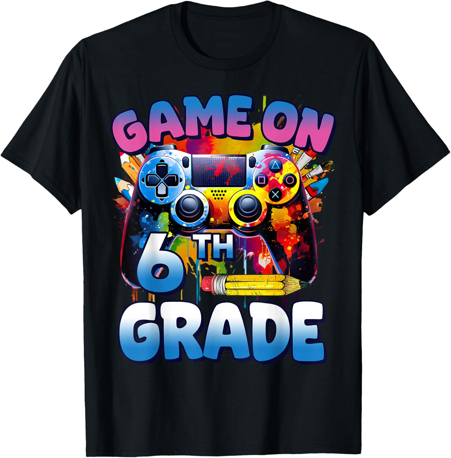 Game On 6th Grade First Day Gamer Shirt Boys T-Shirt - T-Shirt | Black