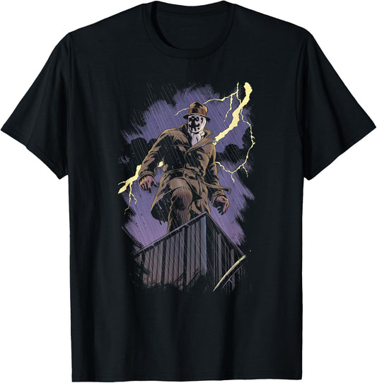 DC Comics Watchmen Rorschach Night -Adults Black Cotton Modern Cartoon T-Shirt - T-Shirt | Black