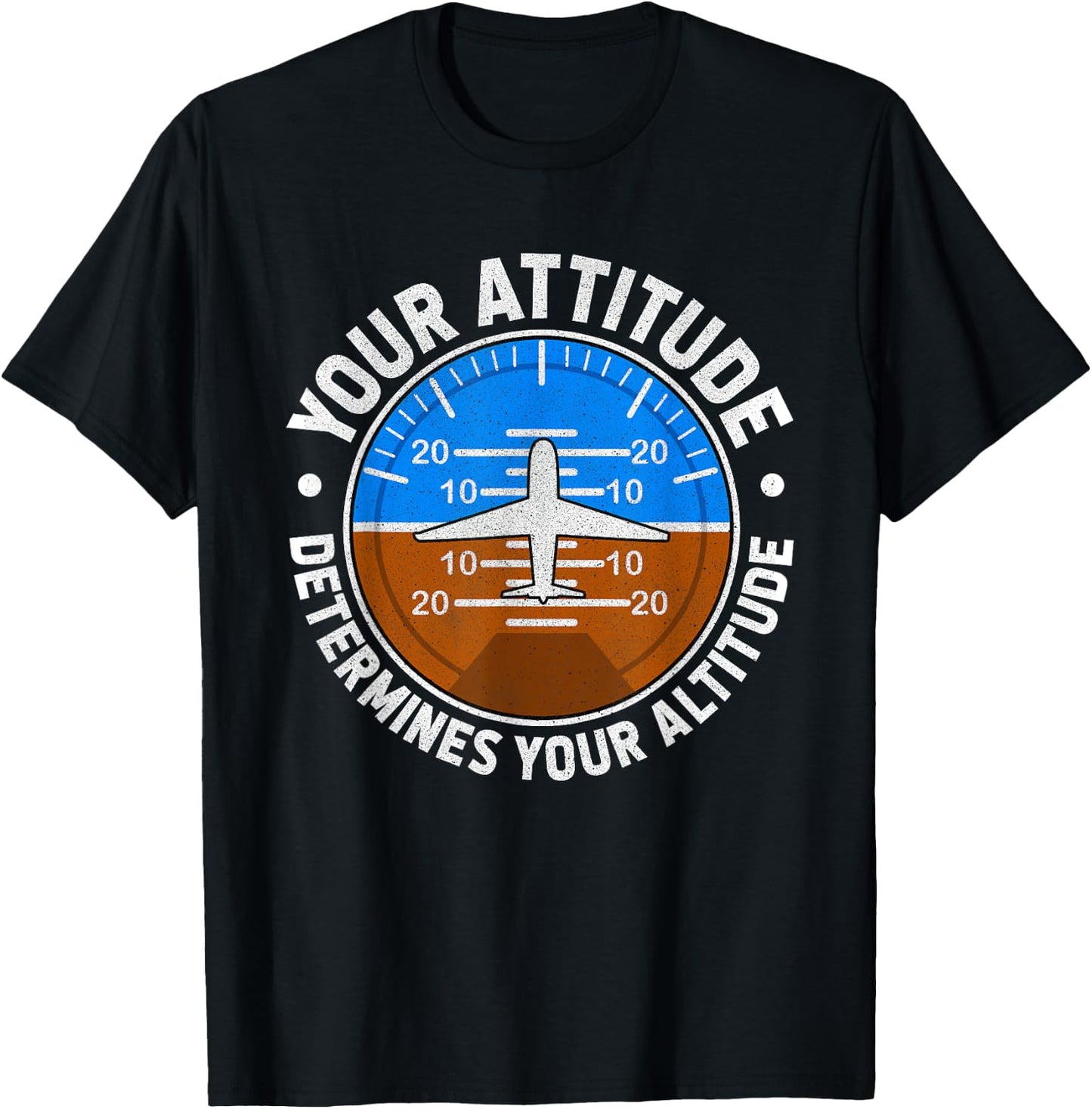 Your Attitude Determines Your Altitude Motivational Message T-Shirt - T-Shirt | Black