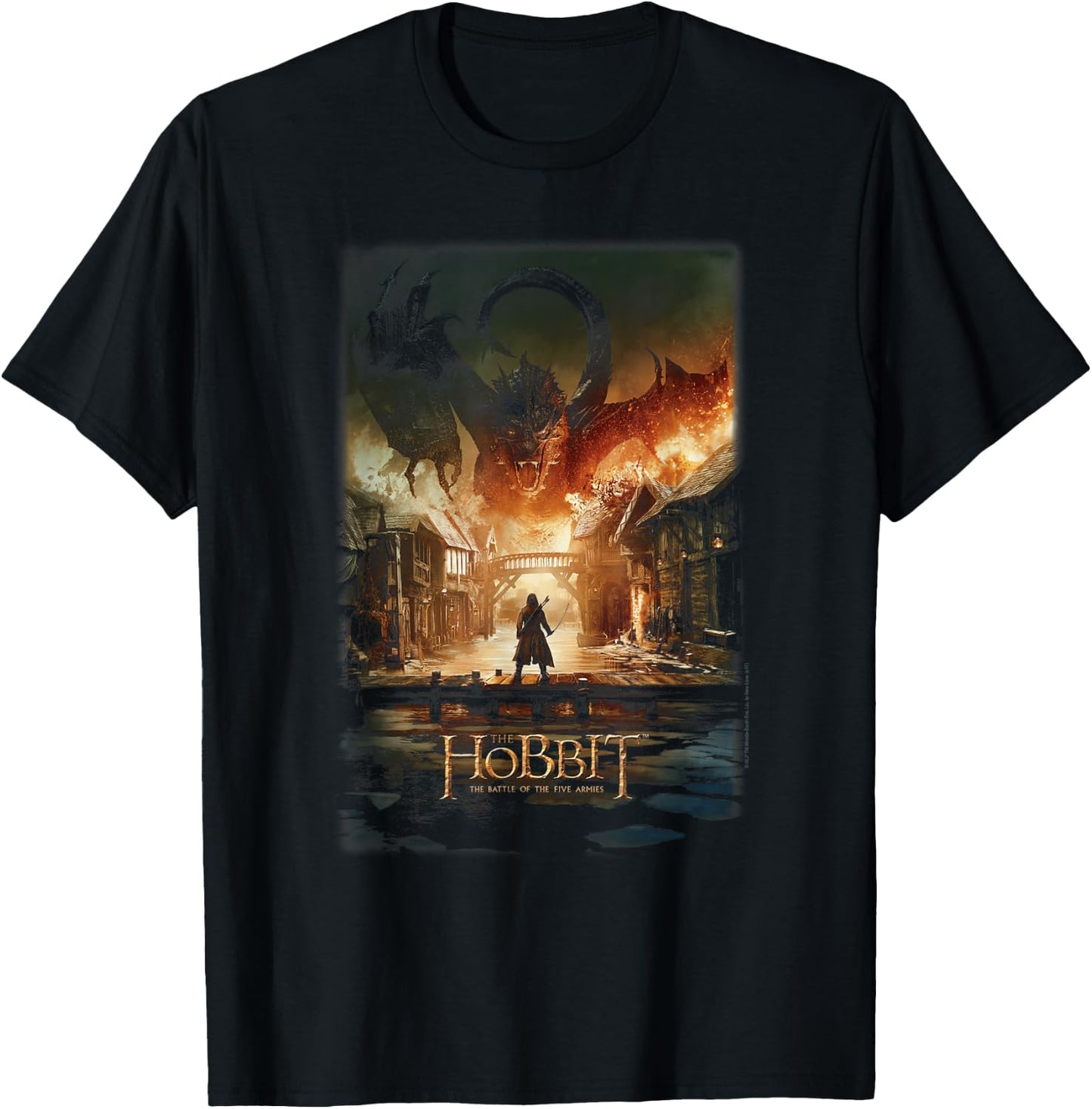 Hobbit Smaug Poster Black T-Shirt - T-Shirt | Black