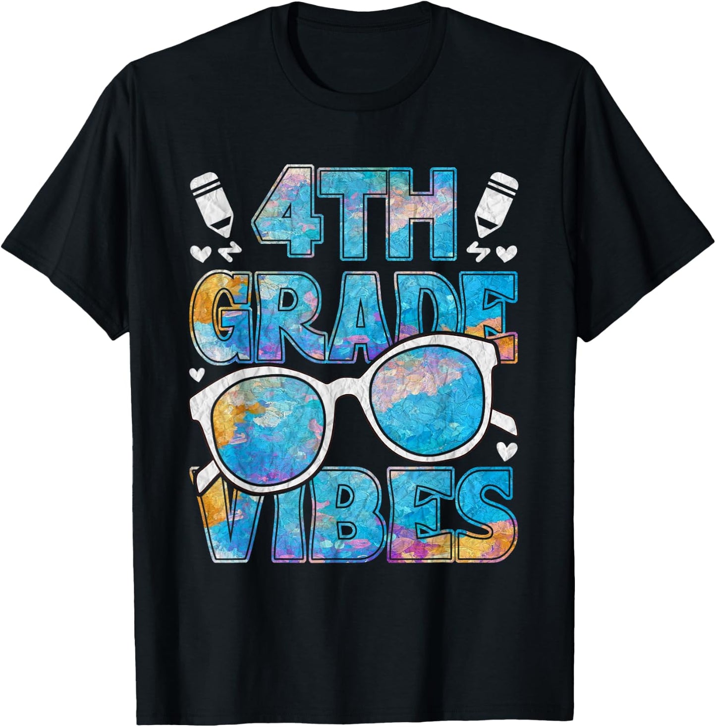 Back To School 4th Grade Vibes First Day Of School Teacher T-Shirt - T-Shirt | Black