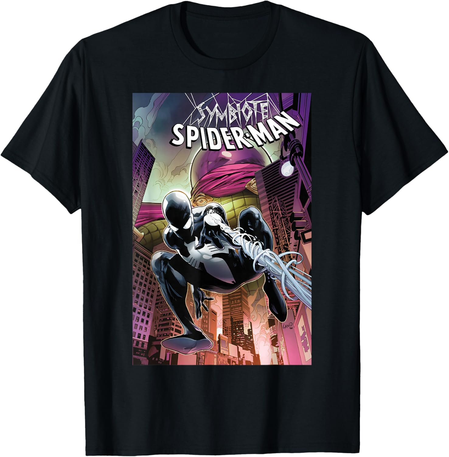 Marvel Symbiote Spider-Man Versus Mysterio Comic Book Cover Small T-Shirt - T-Shirt | Black