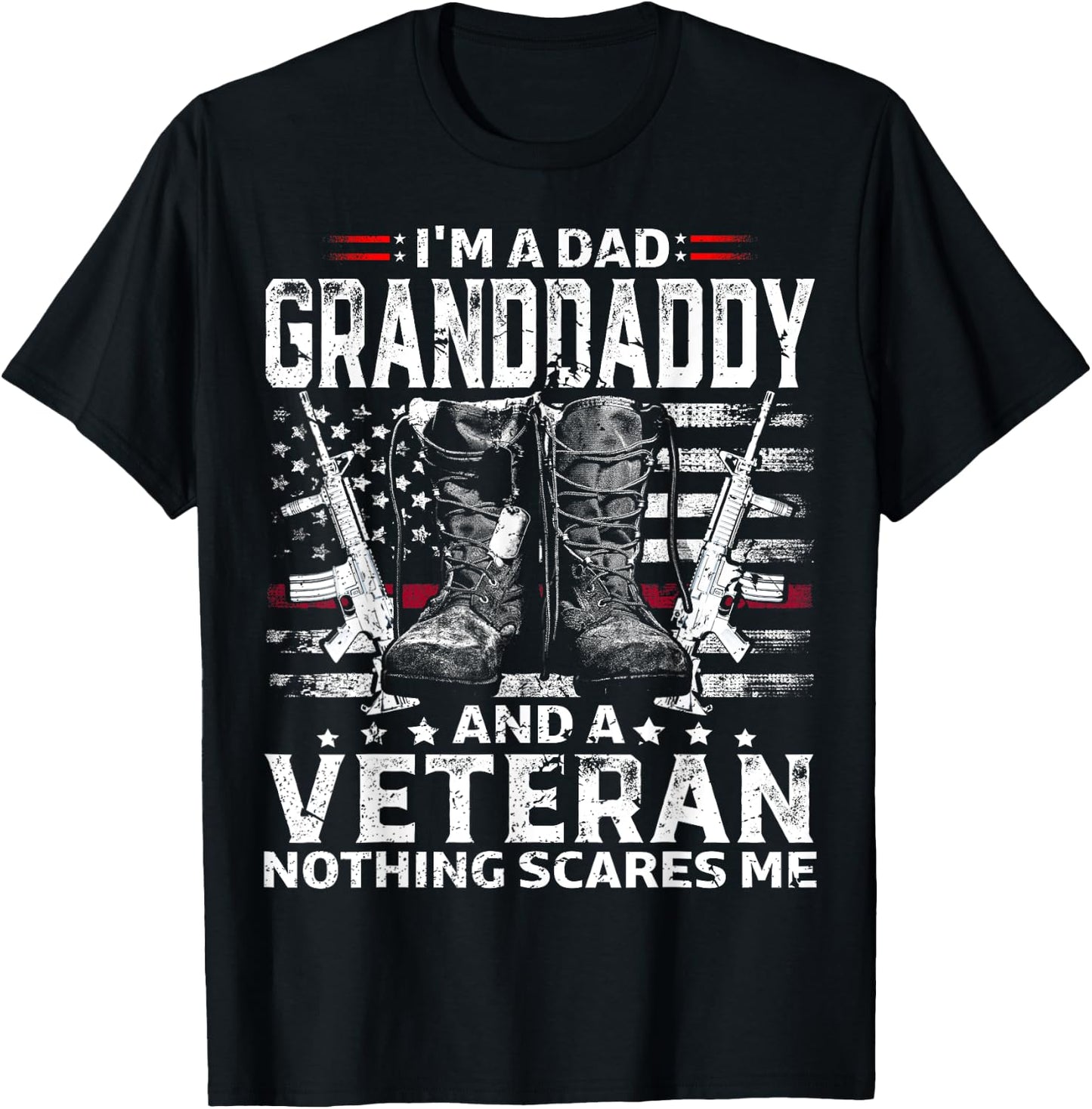 I'm A Dad Granddaddy Veteran T-Shirt - T-Shirt | Black