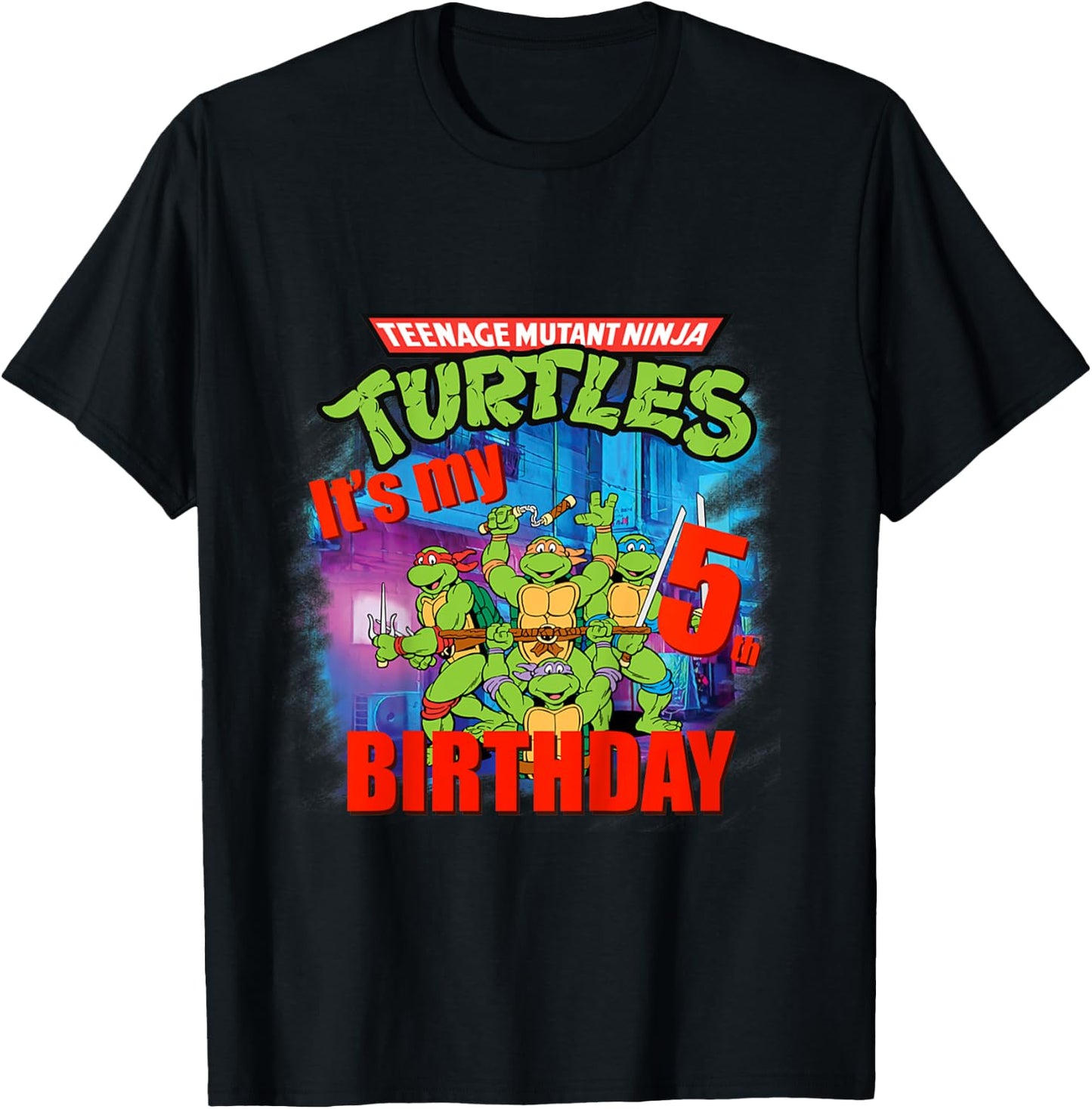 Mademark x Teenage Mutant Ninja Turtles - Original Teenage Mutant Ninja Turtles fifth Birthday 5 T-Shirt - T-Shirt | Black