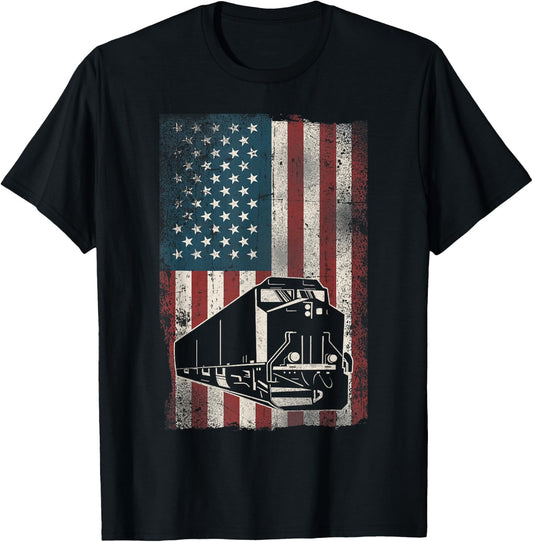 Freight Diesel Train Driver Trainspotting Locomotive T-Shirt - T-Shirt | Black