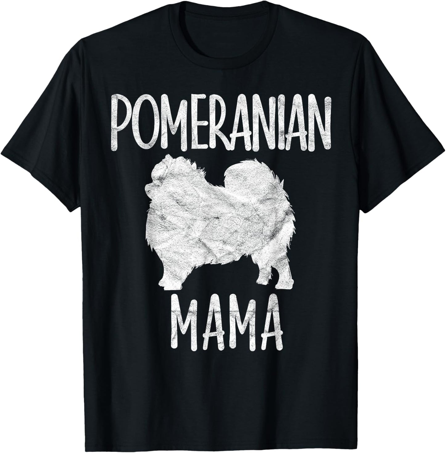 Vintage Pomeranian Mom Gift Mama Pompom Pet Dog Owner Mother T-Shirt - T-Shirt | Black