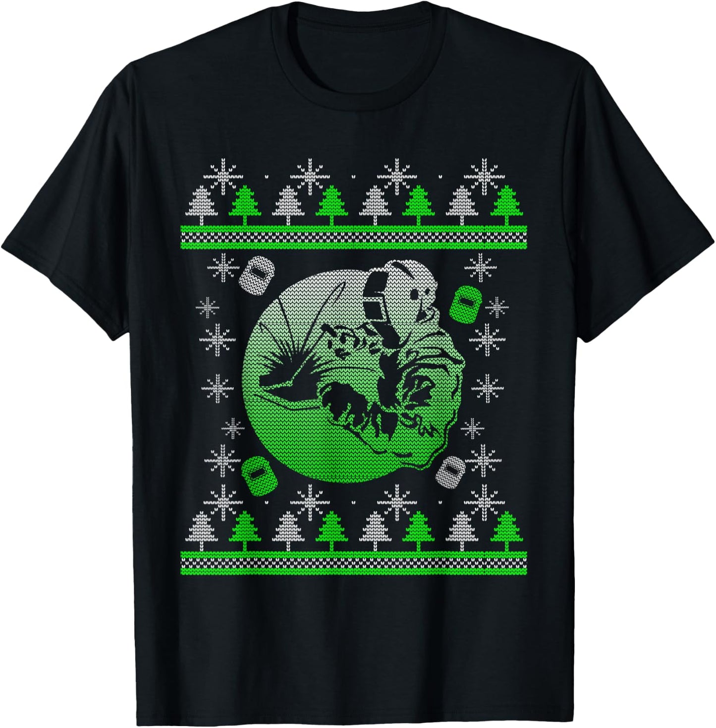 Ugly Christmas Sweater Welder Xmas Welding Gifts T-Shirt - T-Shirt | Black