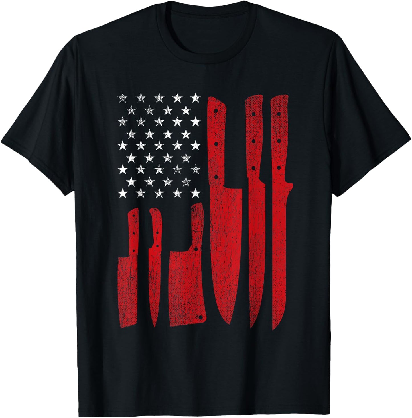 American Flag USA - Butcher Butchery Slaughterer T-Shirt - T-Shirt | Black