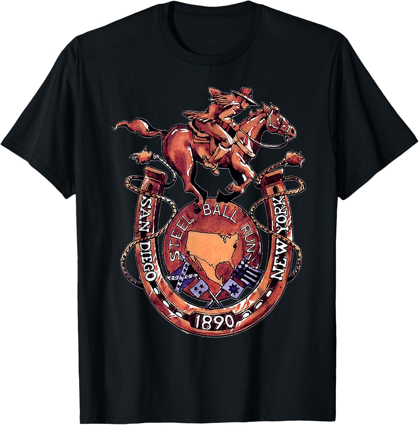 Steel Ball Race Horse T-Shirt - T-Shirt | Black