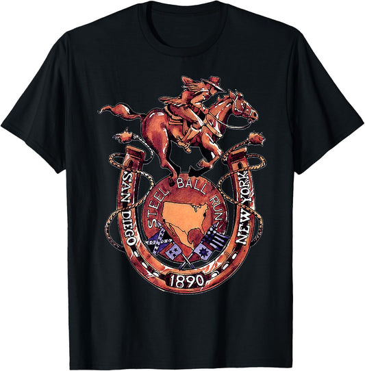 Steel Ball Race Horse T-Shirt - T-Shirt | Black
