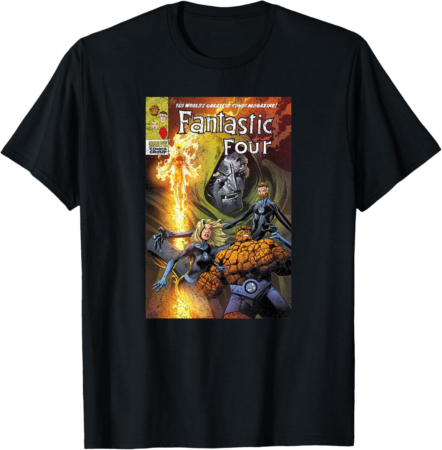 Marvel Fantastic Four Comic Cover Midtown Variant T-Shirt - T-Shirt | Black