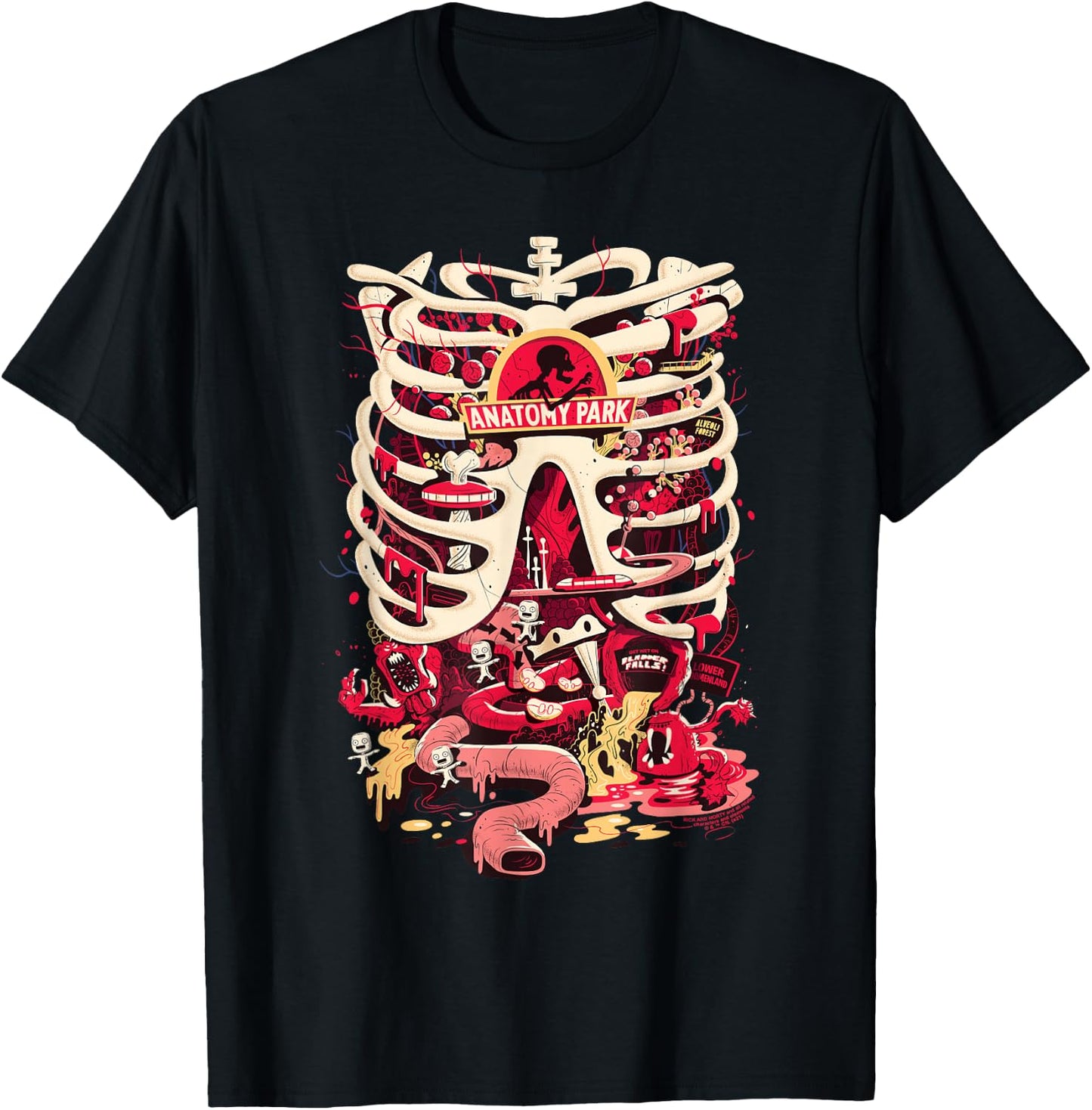Rick and Morty Anatomy Park Logo T-Shirt - T-Shirt | Black