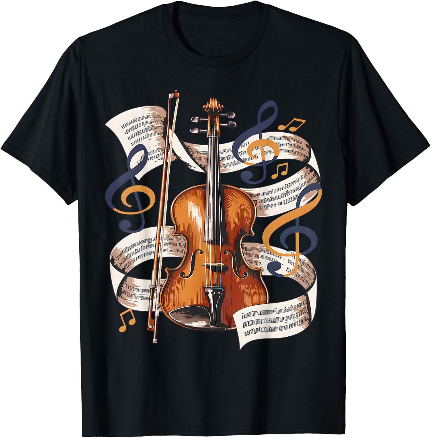 Violin Sheet Music Classical Orchestra T-Shirt - T-Shirt | Black