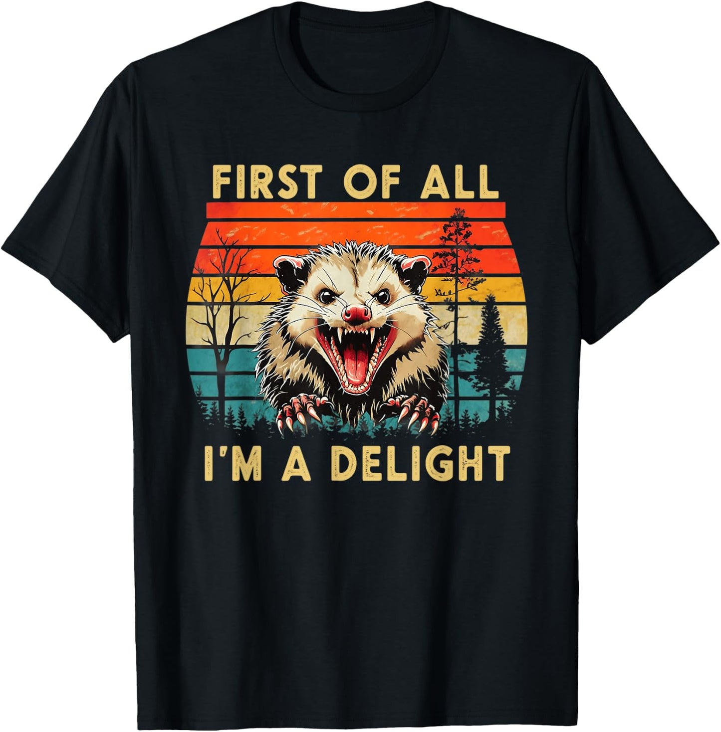 Actually I'm a Delight Possum Humor Shirt T-Shirt - T-Shirt | Black
