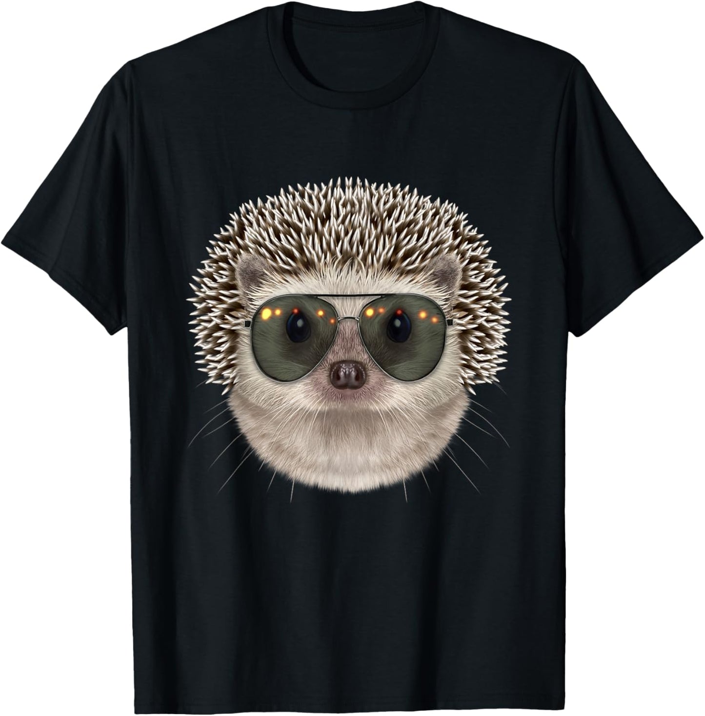 Hedgehog wearing a Swag Aviator Sunglass T-Shirt - T-Shirt | Black
