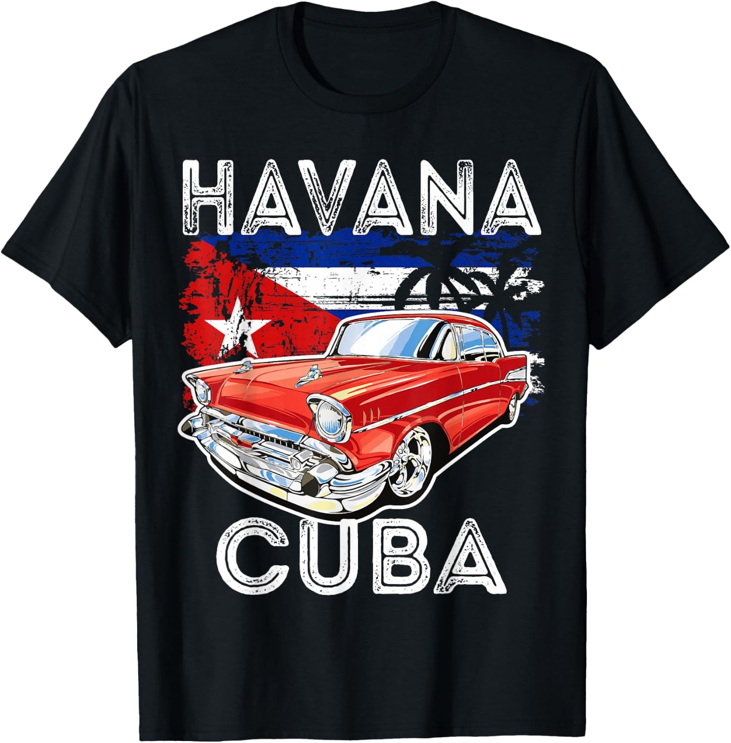Cool Havana Cuba Classic Retro Vintage Muscle Cars Graphic T-Shirt - T-Shirt | Black