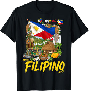 Filipino Roots Idea Filipiniana Philippines Themed T-Shirt - T-Shirt | Black