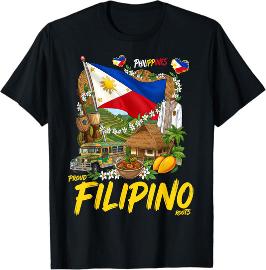 Filipino Roots Idea Filipiniana Philippines Themed T-Shirt - T-Shirt | Black