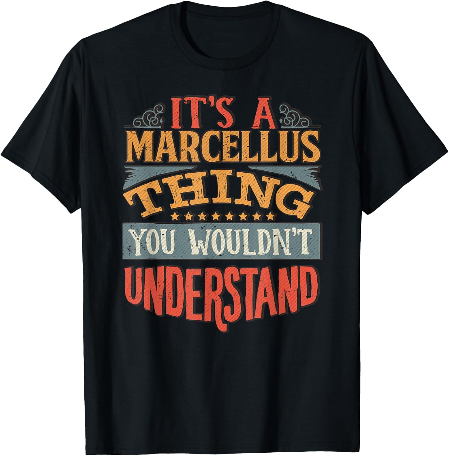 Marcellus Name T-Shirt - T-Shirt | Black