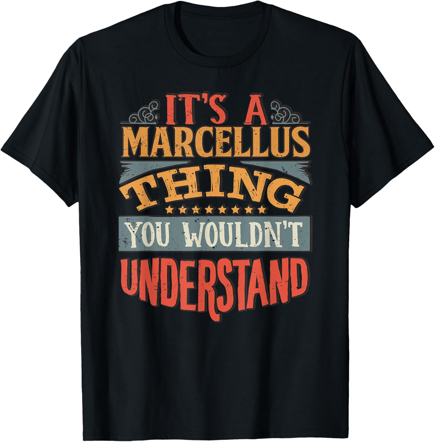 Marcellus Name T-Shirt - T-Shirt | Black