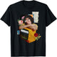 Retro Wrapped Paper TV Girl T-Shirt - T-Shirt | Black