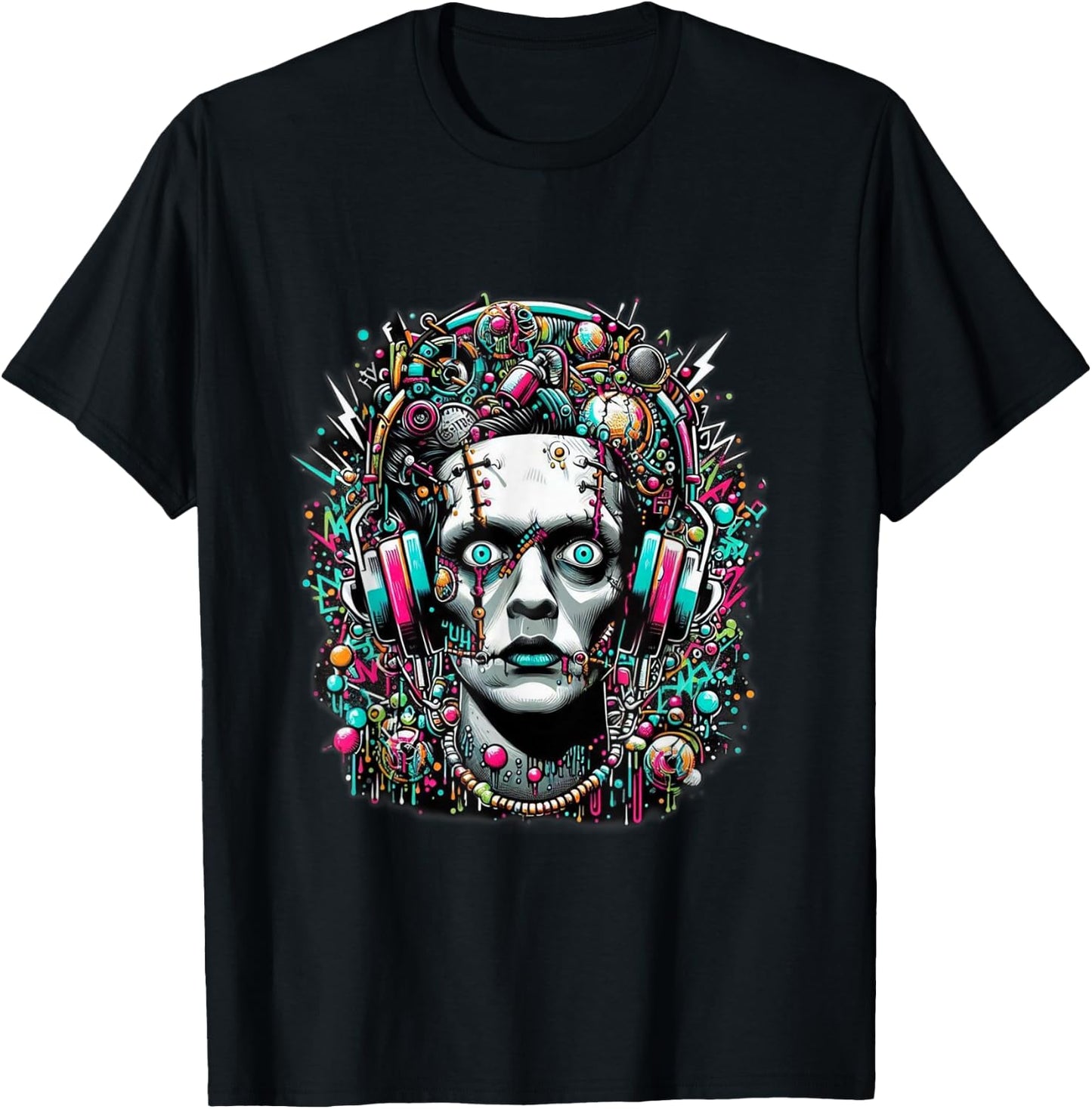 Cyberpunk Bride of Frankenstein T-Shirt - T-Shirt | Black