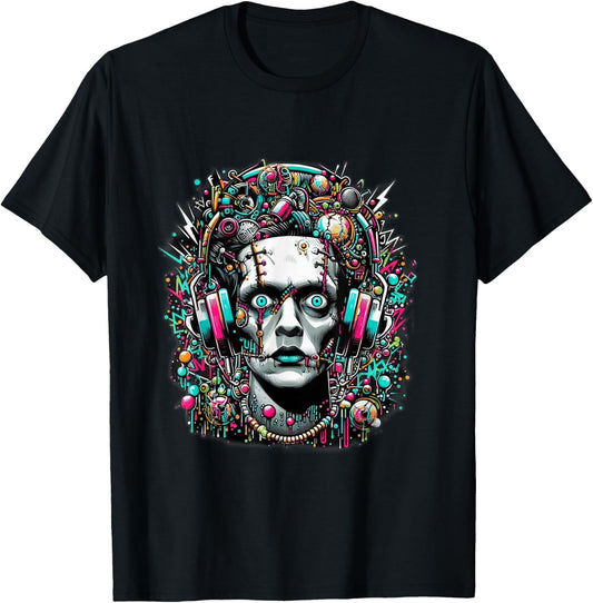 Cyberpunk Bride of Frankenstein T-Shirt - T-Shirt | Black