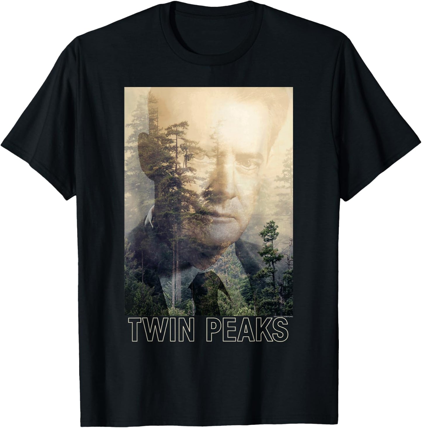 Twin Peaks Agent Cooper Double Exposed Photo Graphic T-Shirt - T-Shirt | Black