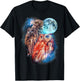 3 Moon Owl Funny Nocturnal Birds Of Prey Graphic Art Humor T-Shirt - T-Shirt | Black