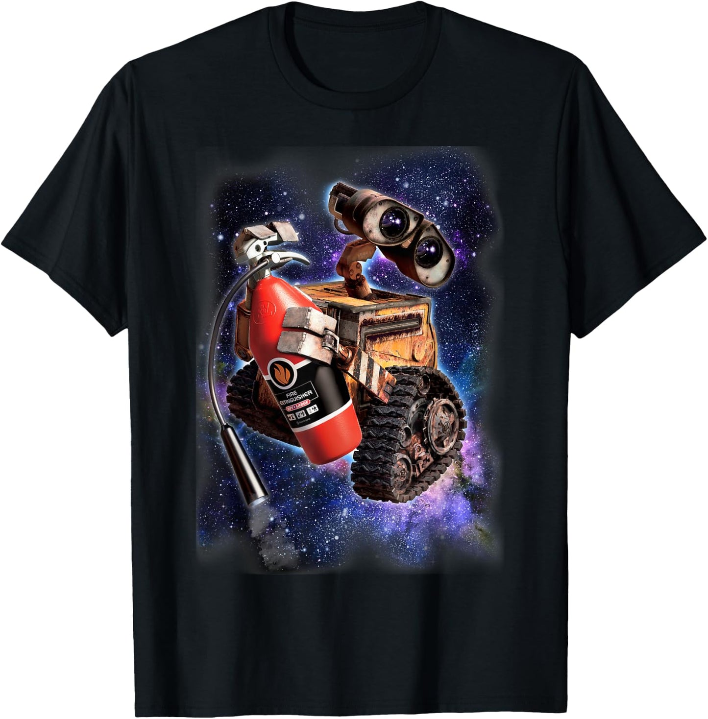 Disney Pixar Wall-E Fire Extinguisher Space Portrait T-Shirt - T-Shirt | Black