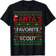 Ugly Xmas Lighting Santa's Favorite Scout Christmas T-Shirt - T-Shirt | Black
