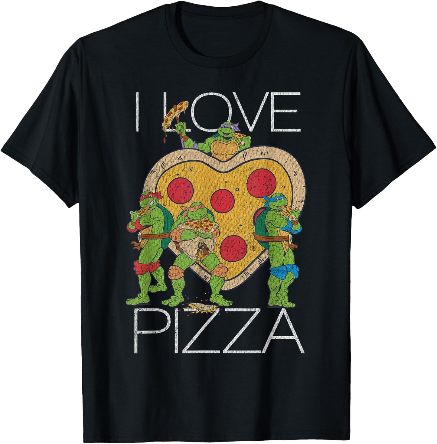 Teenage Mutant Ninja Turtles Pizza My Heart Graphic T-Shirt - T-Shirt | Black