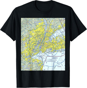 Aeronautical VFR Sectional Chart - New York T-Shirt - T-Shirt | Black