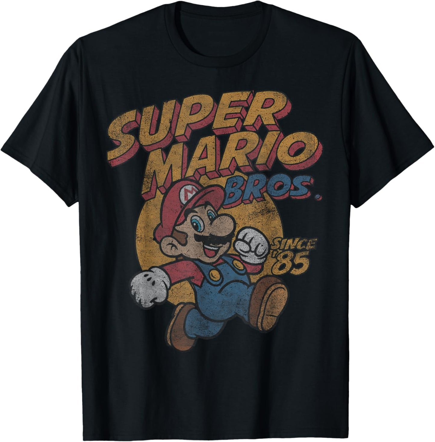 Super Mario Bros. Since '85 Vintage Poster T-Shirt - T-Shirt | Black